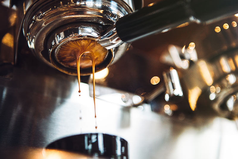 espresso equipment at a coffee shop