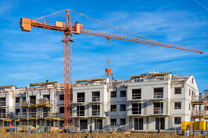 construction equipment at a new home site